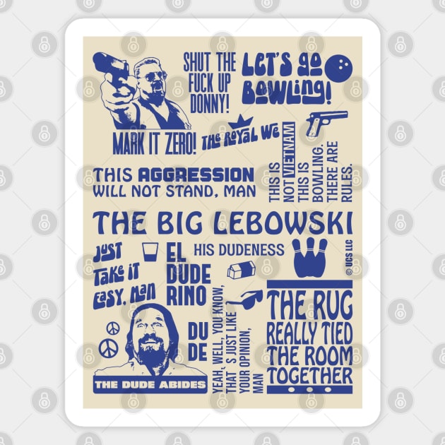 The Big Lebowski Quotes Magnet by Zen Cosmos Official